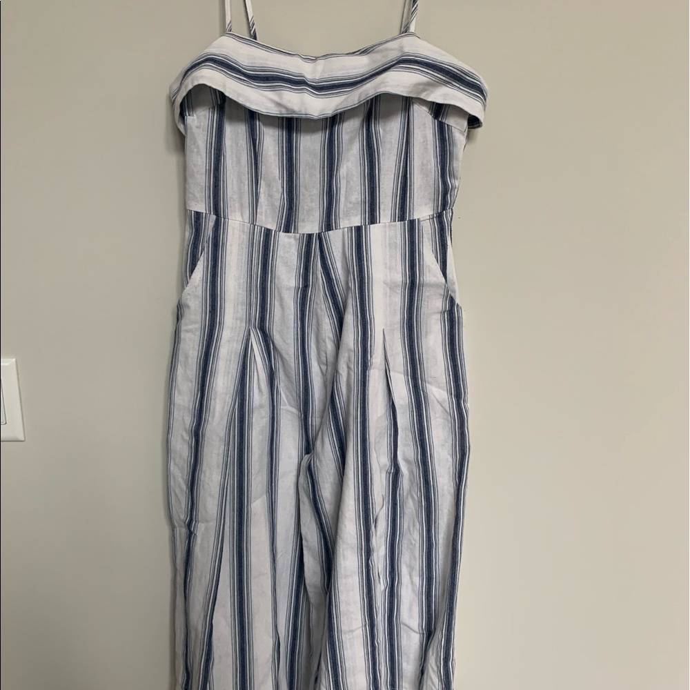 striped wide-leg jumpsuit